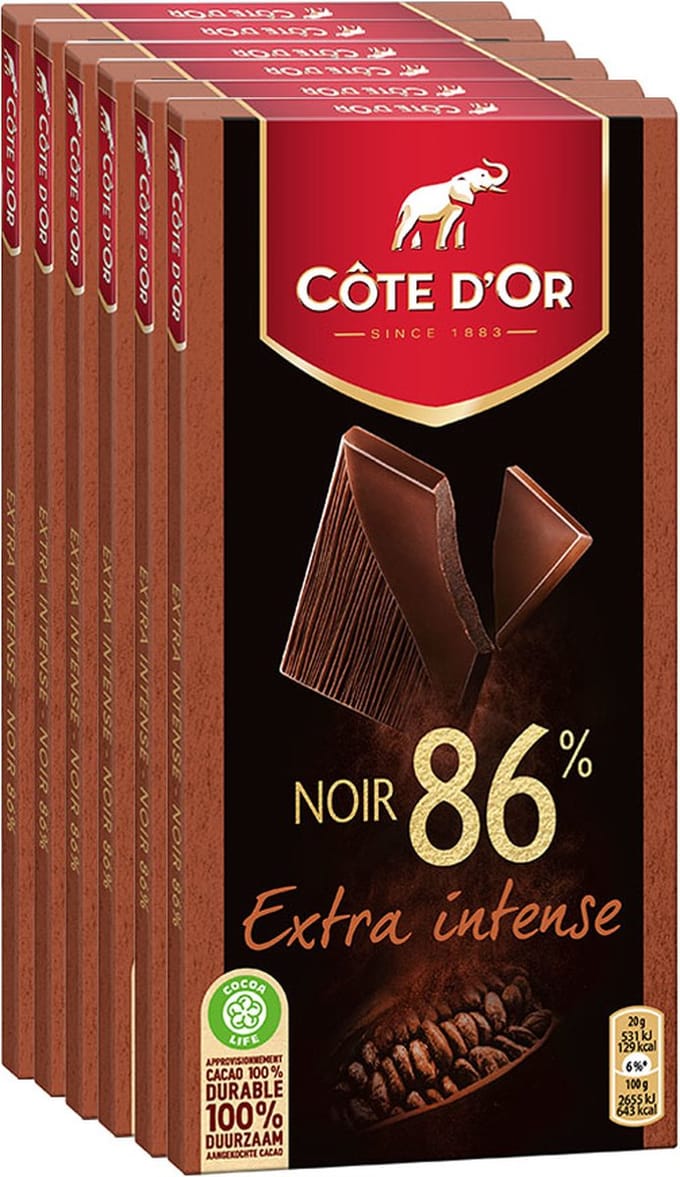 Côte d'Or - chocoladetablet - Noir Brut 86% - 100g x 6