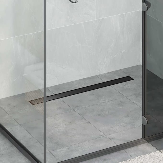 vidaXL - Doucheafvoer - 2-in-1 - met - 360° - Sifon - Zwart - 80 - cm