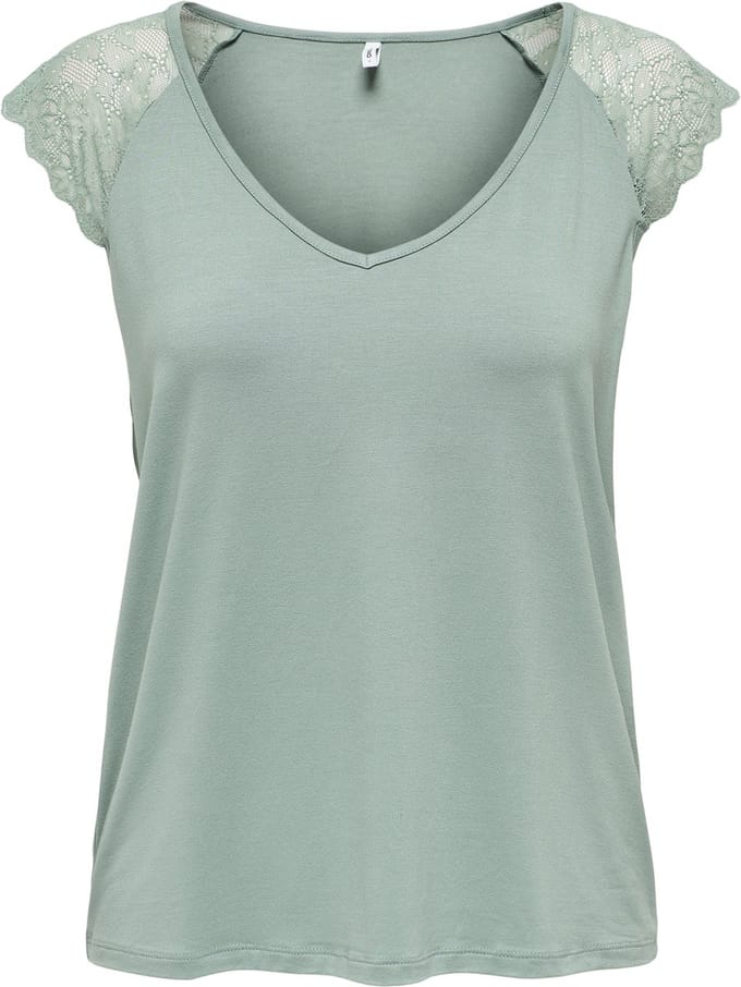 ONLY - ONLPETRA S/S LACE MIX TOP JRS - Dames - Blouses