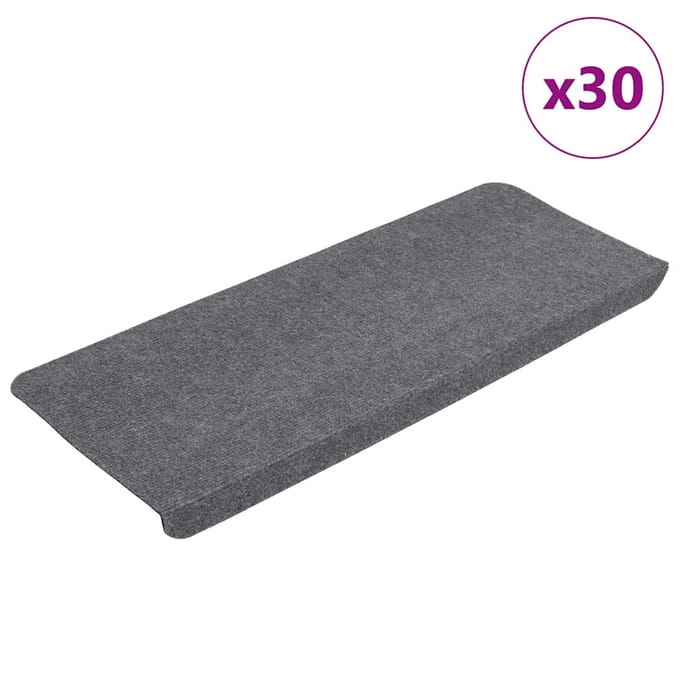 vidaXL - Trapmatten - zelfklevend - 30 - st - 65x24,5x3,5 - cm - grijs