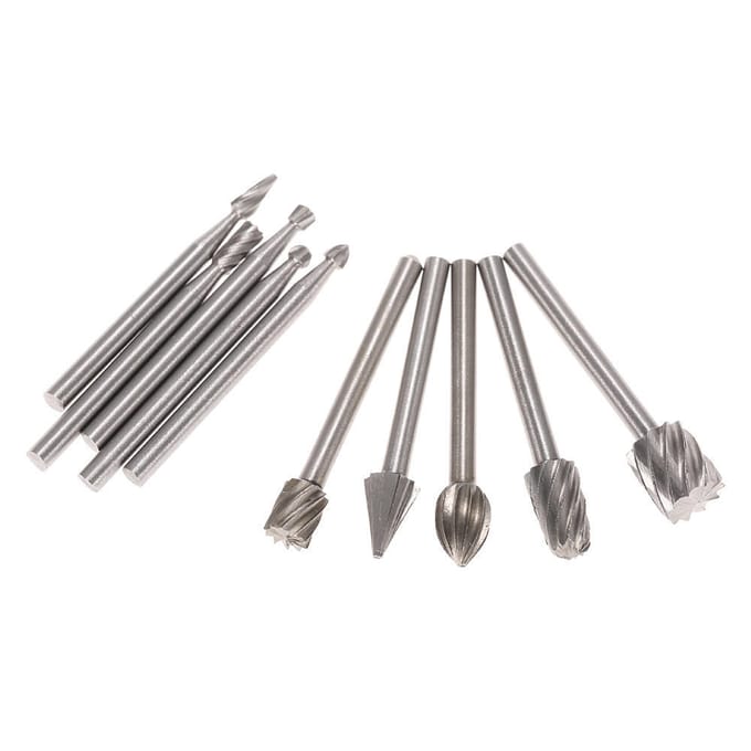10 stuks hogesnelheidsstaal braambit 3mm roterende snijvijlset CNC-gravering