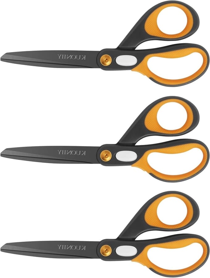 Ultra scherpe 20 cm scharen met titanium coating, comfortabele handgrepen en multifunctioneel gebruik - set van 3