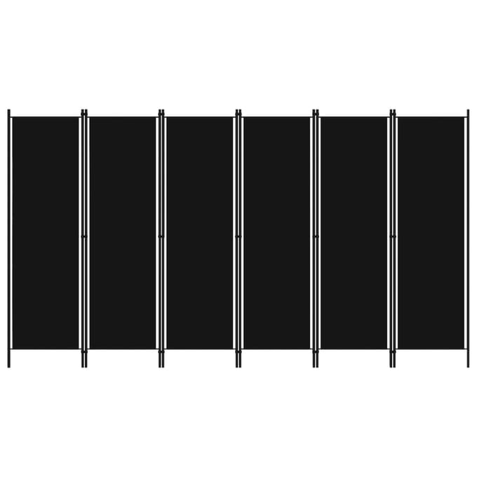 vidaXL - Kamerscherm - met - 6 - panelen - 300x180 - cm - zwart