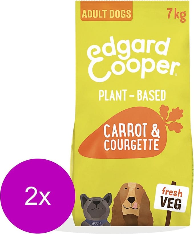 Edgard & Cooper Plantbased Adult Wortel&Courgette - Hondenvoer - 2 x 7 kg