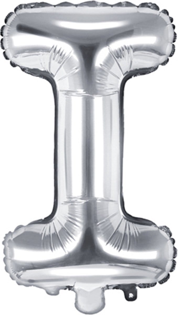 Partydeco - Folieballon Zilver Letter I (35 cm)
