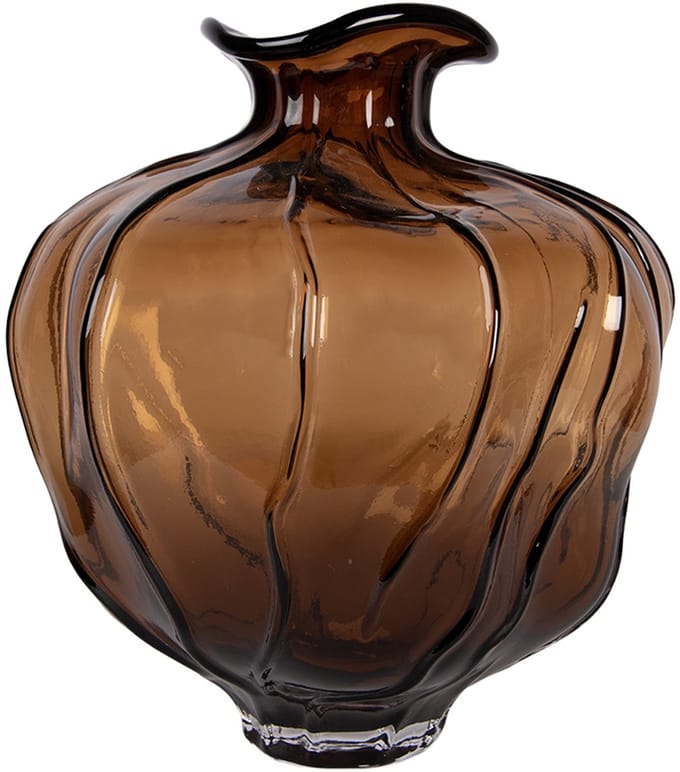 Clayre & Eef Vaas Ø 26x31 cm Bruin Glas