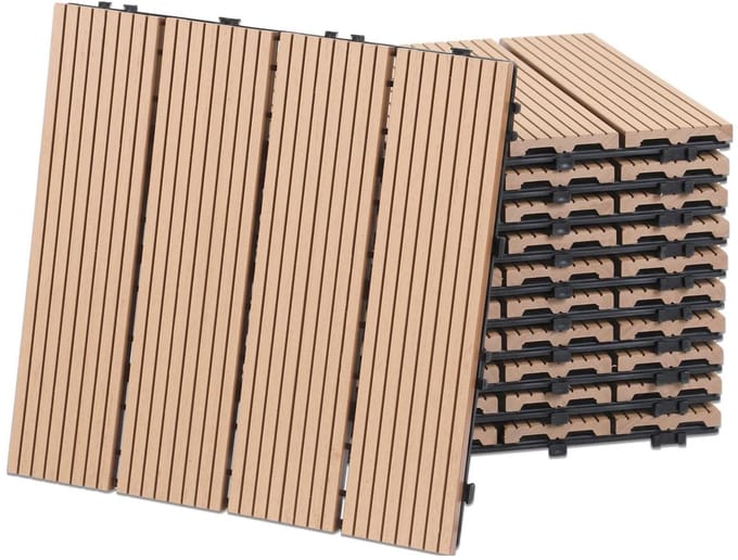 Terrastegels - Buitentegels - Buiten Leven - Kliksysteem - 30 x 30 cm - Teak