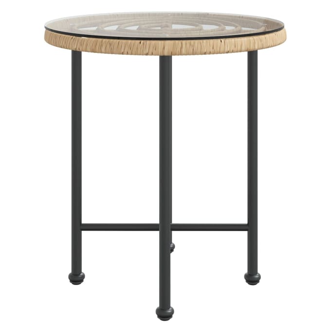 vidaXL - Eettafel - Ø50 - cm - gehard - glas - en - staal