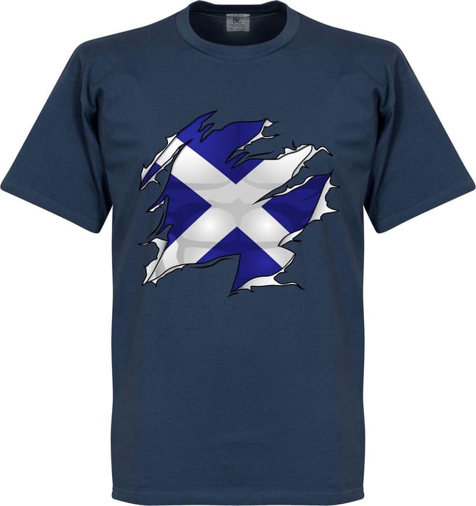 Schotland Ripped Flag T-Shirt - Navy - XL