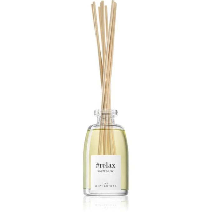 De Olphactory, Relax Witte Musk, Geursticks, Witte Musk, Aroma Riet Diffuser, 250 ml