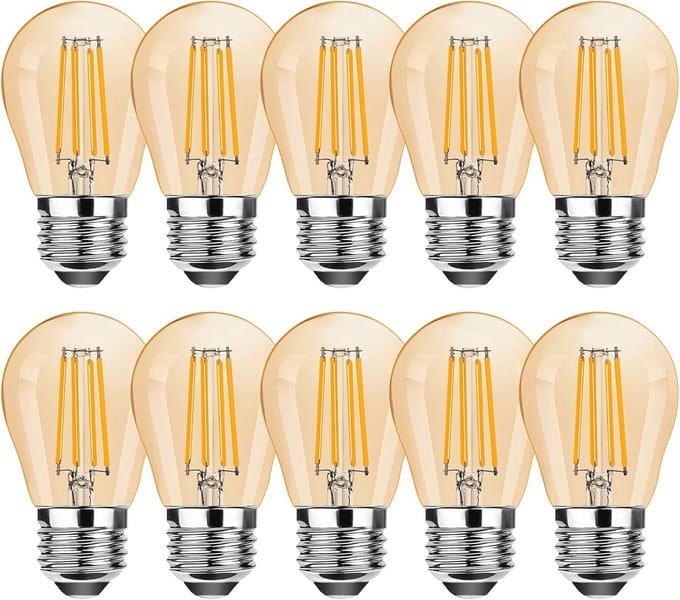 Dimbare E27 LED-lamp 4W - 2700K Warm Wit - Vervangt 35W Gloeilampen - Amber G45 - Set van 10