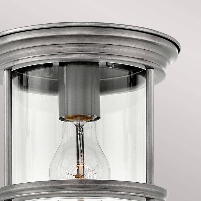 Hinkley LED Plafond Badkamerlamp Hadrian | 1X E27 Max 60W | IP44 | Dimbaar | Antique Nickel
