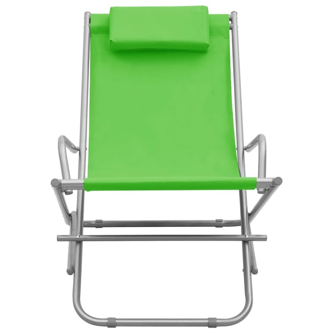 vidaXL - Klapstoelen - 2 - st - staal - groen