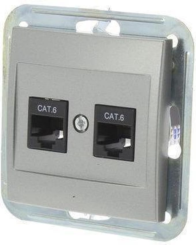 Eco Inbouw Contactdoos Tel Cat6 2x8-Polig RVS