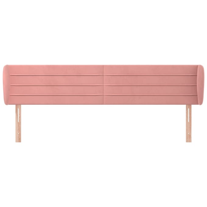 vidaXL - Hoofdbord - met - randen - 203x23x78/88 - cm - fluweel - roze