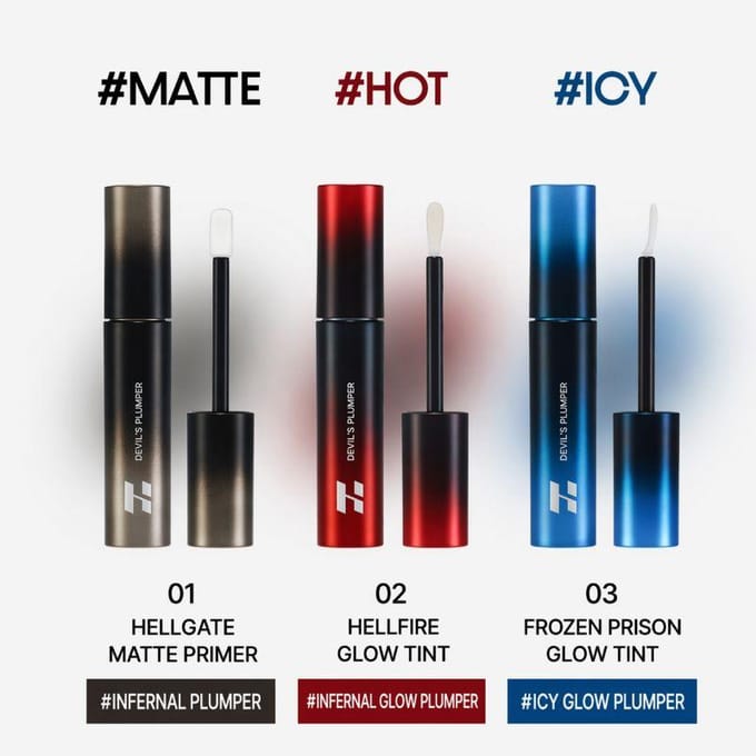 Holika Holika Devil’s Plumper Lip Primer Hellgate Matte Basis Opvullend Effect Gladde Lip Voorbereiding K-Beauty 01 Hellgate Matte Primer black