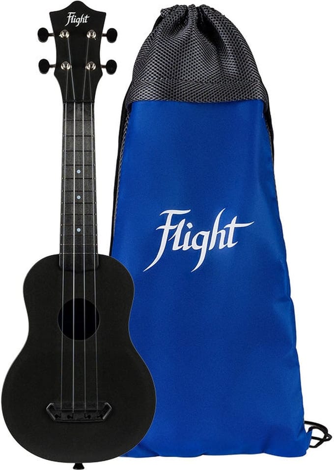 Flight UTS-35 INK Ultra Travel Soprano Ukulele met Polycarbonate Body en Fluorocarbon Snaren