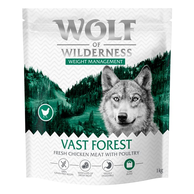 Wolf of Wilderness "Explore The Vast Forests" Gewichtsbeheersing - graanvrij - 1 kg Nieuw Recept