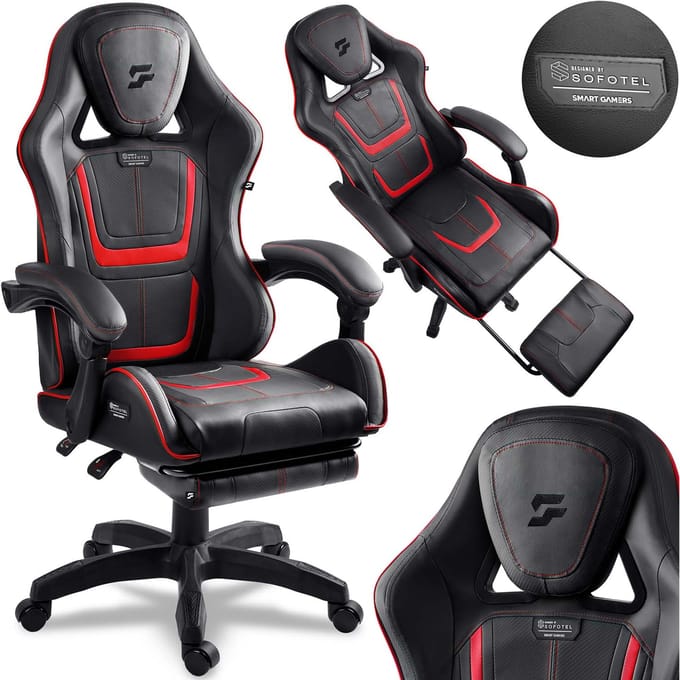 Sofotel Specter Serie - Gamingstoel - Wysuwany Podnóżek - Ergonomische Rugsteun - EmbrONE™ Tapijt