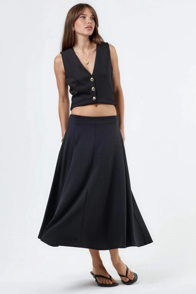 Hoge Taille A-Lijn Midi Rok