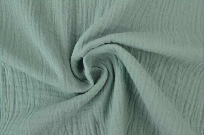 10 meter mousseline stof - Oud groen - 135cm breed