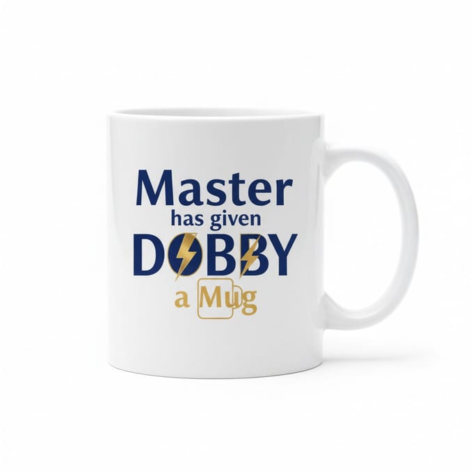 Master Has Given Dobby a Mug Mok – Grappige Tovenaar Fantasy Tekst – Witte Keramische Koffiemok 330 ml