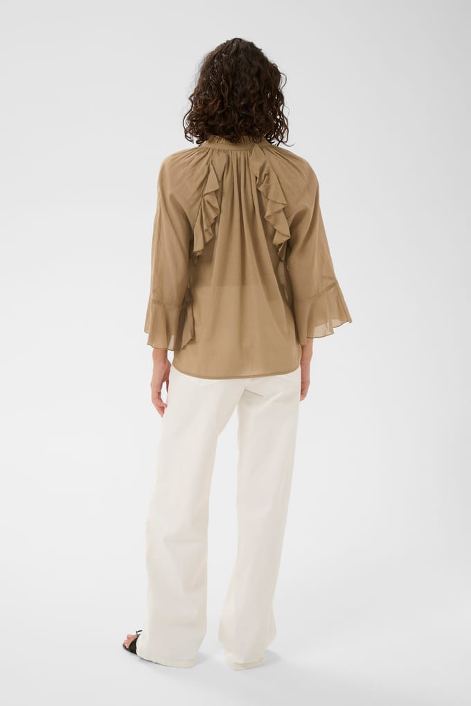 Kaffe Blouse Kaflora Blouse 10511480 Petrified Oak Dames Maat - W42