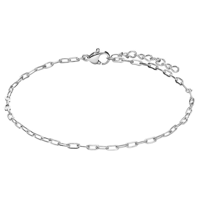Lucardi Dames Stalen armband closed forever 2mm - Armband - Staal - Zilver - 19 cm