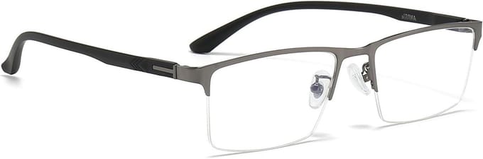 Blauw licht bril - Computer bril - Oogvermoeidheid verminderen - Semi-randloos design - 7g framegewicht - Zwart