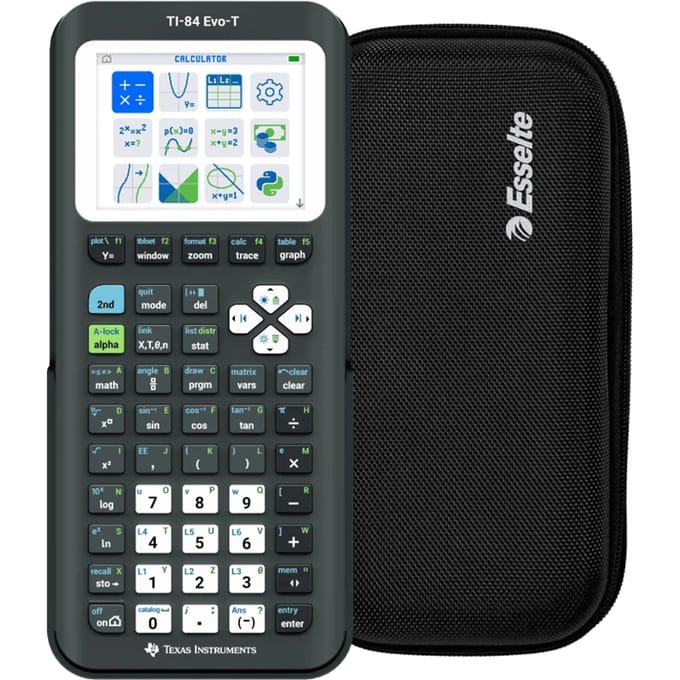 Texas Instruments TI-84 Evo-T Grafische Rekenmachine + Rekenmachine Case Zwart bundel