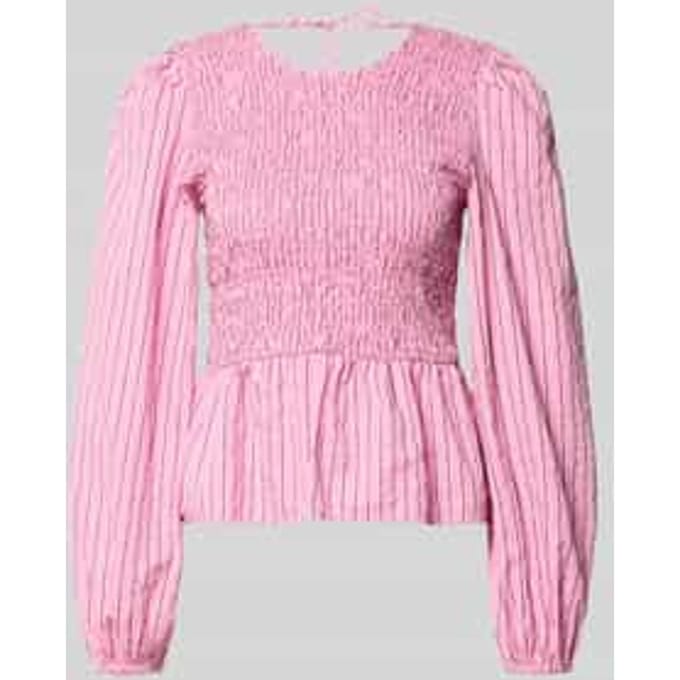 slim fit blouse van katoenmix