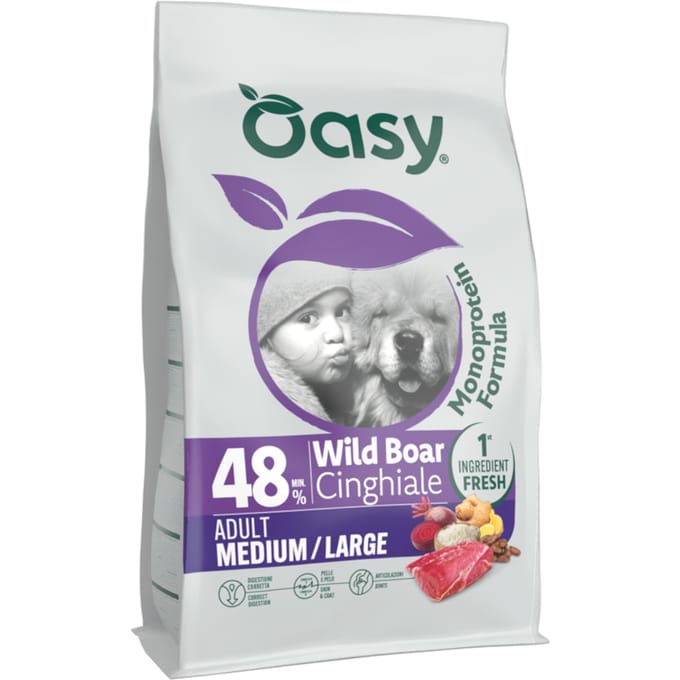 Oasy Adult Medium/Large Wild Zwijn - 10 kg
