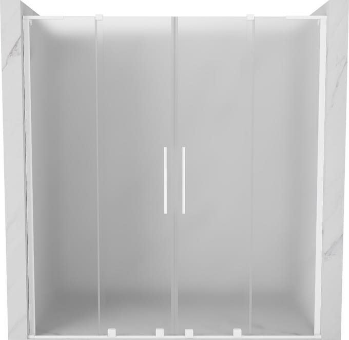 Mexen Velar L Duo schuifbare douchedeuren 200 , gestructureerd, wit - 871-200-003-32-20