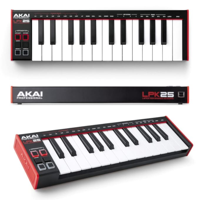 Akai Professional LPK25 - USB MIDI-Keyboardcontroller met 25 Responsieve Synth-Toetsen voor Mac en PC, Arpeggiator en Muziekproductiesoftware