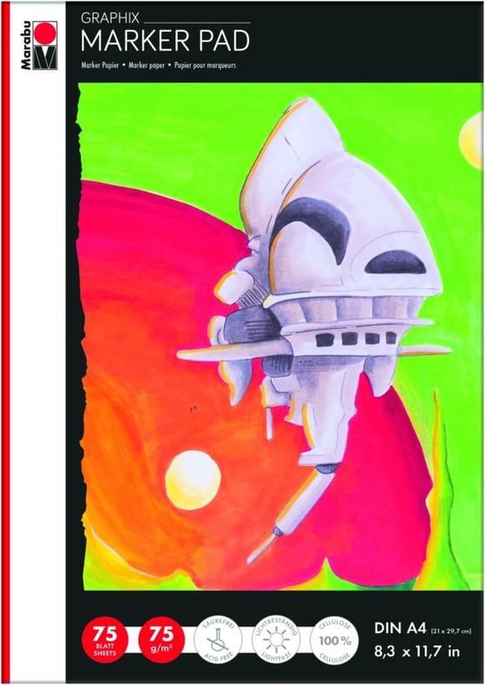 Markeerpapierblokcartouche Marker Pad GRAPHIX, A4-formaat, 75 g/m²
