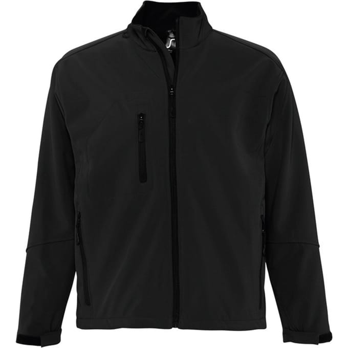 SOLS Heren Relax Soft Shell Jacket (ademend, winddicht en waterbestendig) (Zwart)