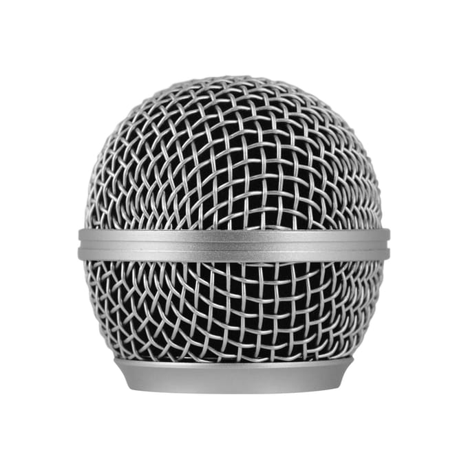 Grille de microphone, tête sphérique de remplacement, Compatible avec Shure argenté