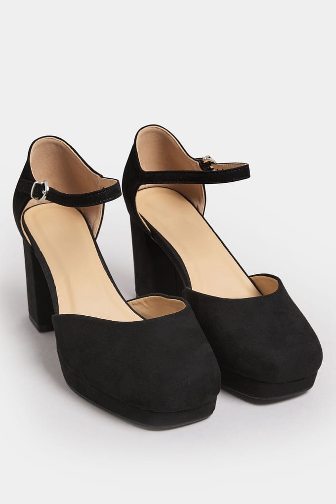 Yours Limited Collection Pumps Met Plateauzool In Een Extra Brede Pasvorm In Zwartsize 38EEE