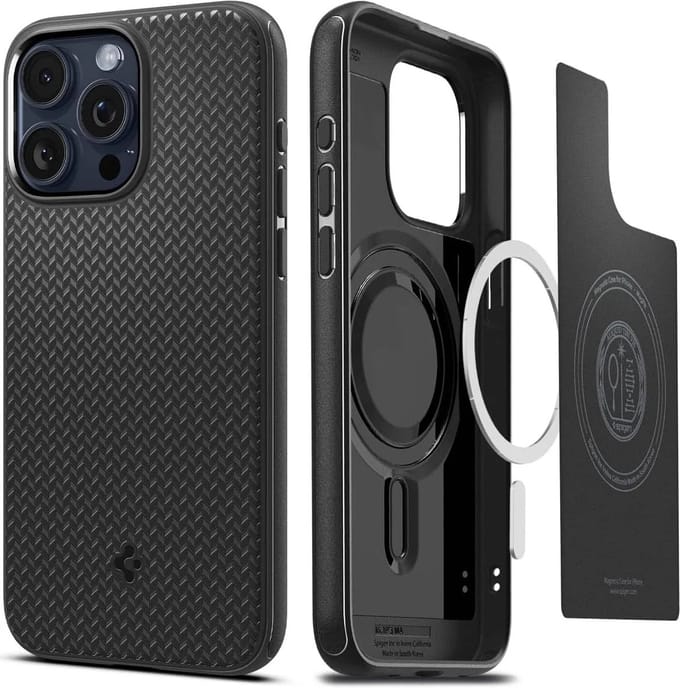 Spigen Geschikt voor Apple iPhone 15 Pro - Mag Armor Back Cover Hoesje - Blauw