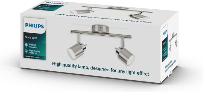 Philips Meranti opbouwspot - 2-lichts - nikkel