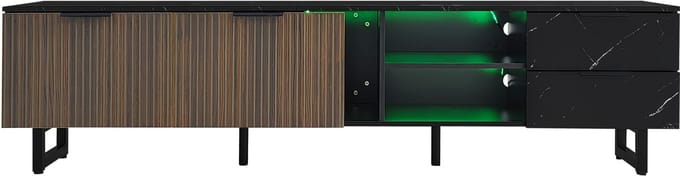Zwart Marmer Mdf Tv Meubel 200×38×50cm Woonkamer