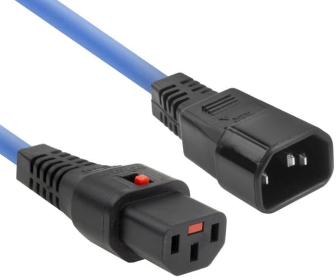 ACT Netsnoer C13 IEC Lock - C14 blauw 3 m, PC963 AK5201