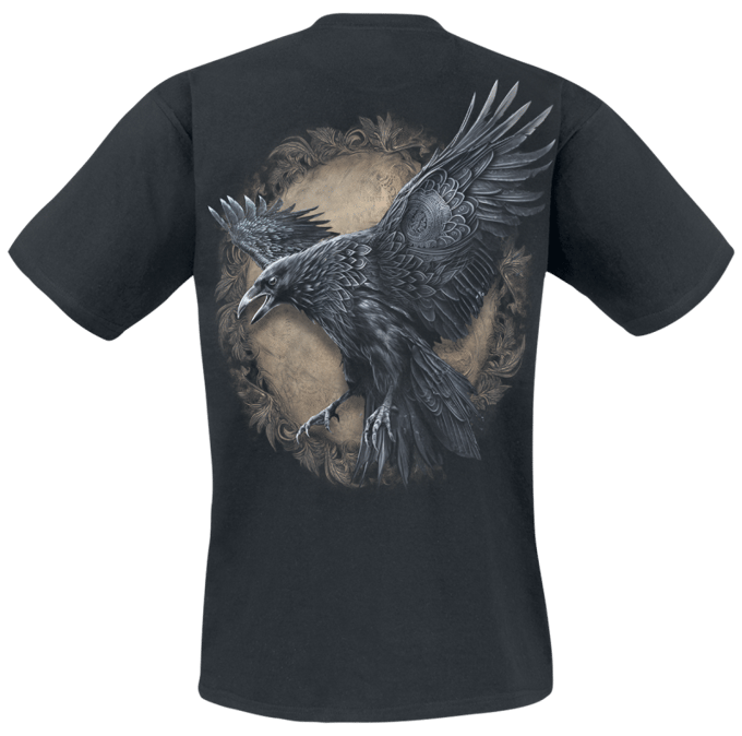 Spiral T-shirt - Raven Wise - S tot 4XL - voor Mannen - zwart