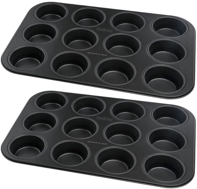 Set van 2 Muffinvormen 12 holtes 38 x 26 cm Zenker Black Metallic