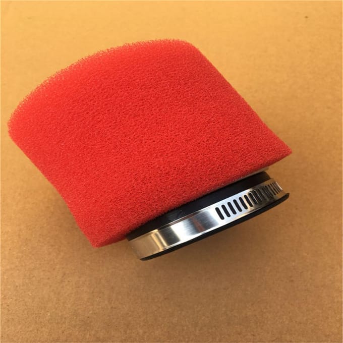 Filtre à air en mousse de vélo de moto de diamètre intérieur de 58mm de haute performance droit rouge