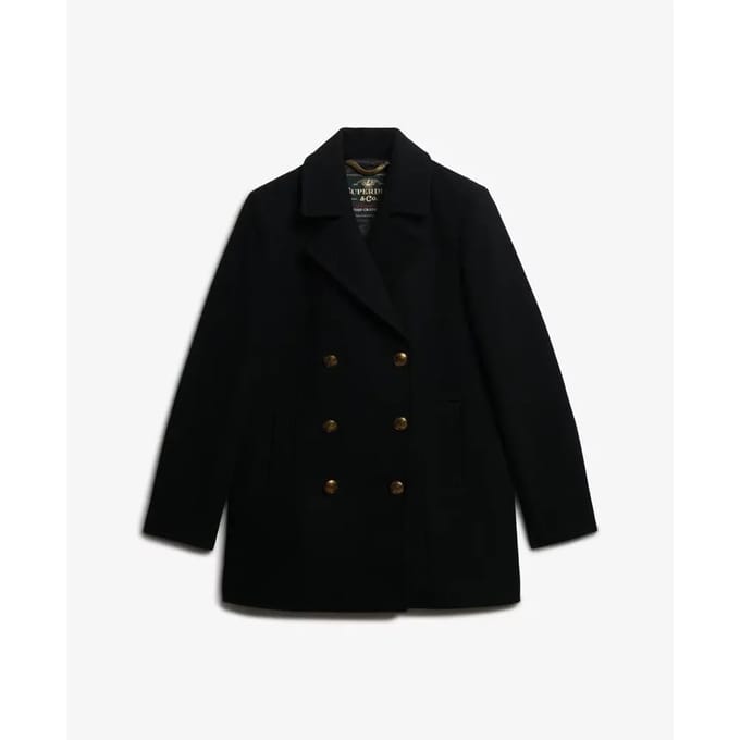 Superdry - Double Breasted Pea Coat - Dames - Jassen