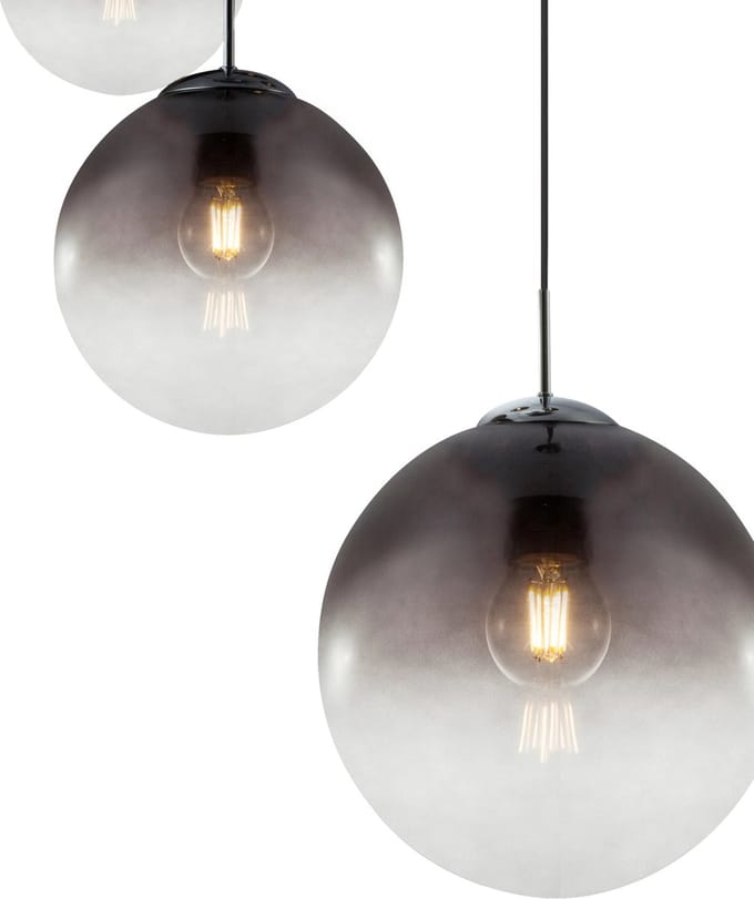 Globo - hanglamp - Varus - chroom - glas smoke glas - Ø 65cm - E27 - 15861-5