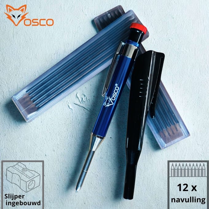 VOSCO® Bouwpotlood Set - Extra Dunne Punt - Timmermanspotloden
