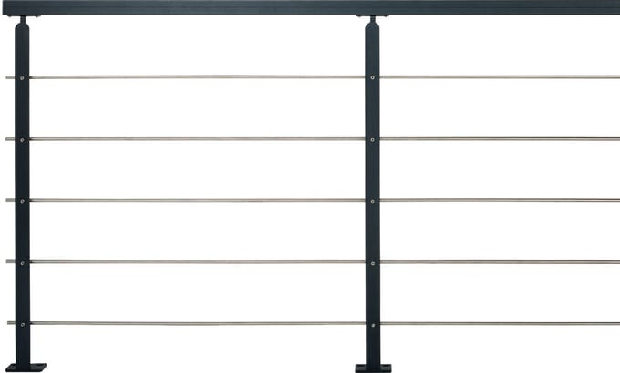 Kordo - Balustradeset - Universo - Zwart staal - 2 m
