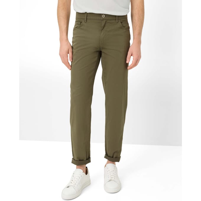 Brax Heren Jeans  Style CADIZ khaki Groen Olijf, groen - olijf, maat 38/32